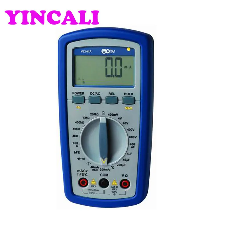 

VC101A All Ranges Protection Self-Restoring Digital Multimeter 3 3/4 digits, Digital and Analog dual display 22 measuring ranges