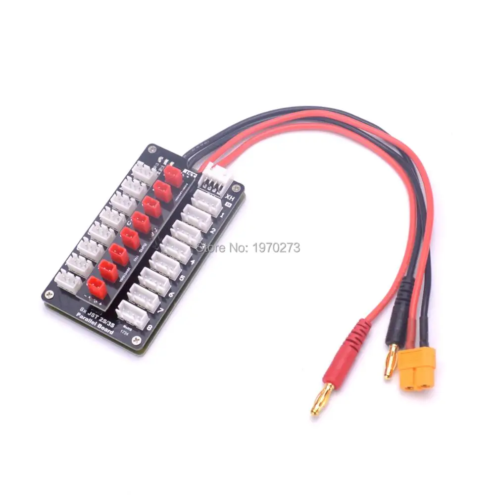 8X JST вилка 2S / 3S Lipo батарея параллельная зарядная плата для балансирующего