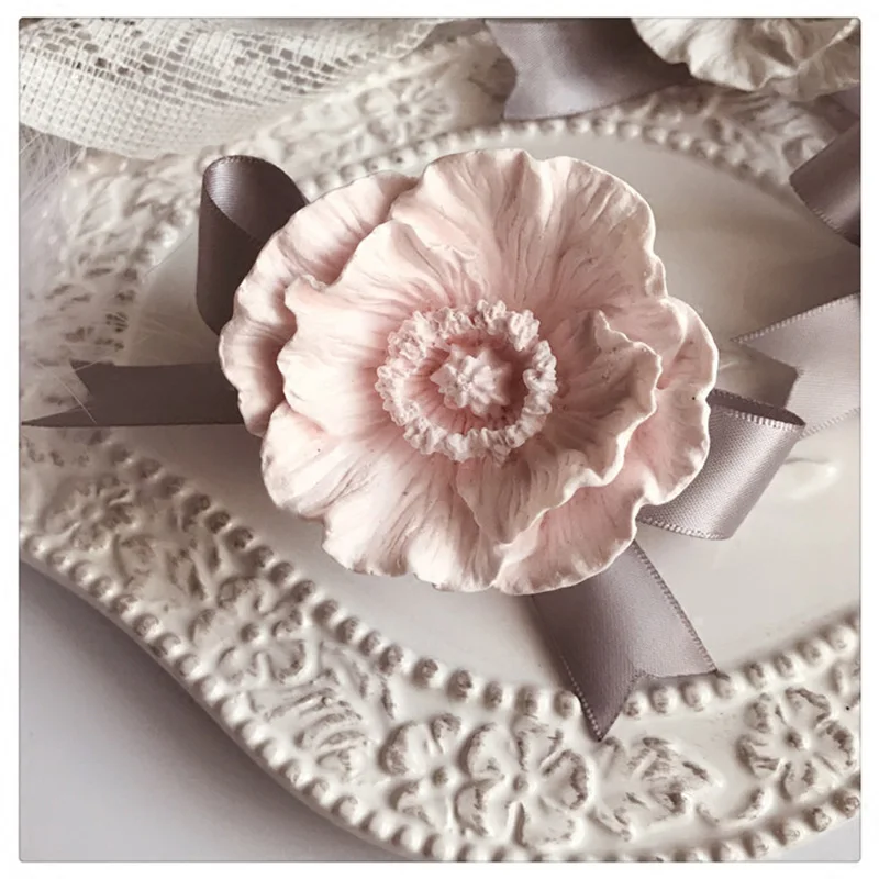 3D Flowers Clay Craft Silicone Mold DIY Amora Gypsum Plaster Silicon Mould For Car Decoration Candle Resin Molds | Дом и сад