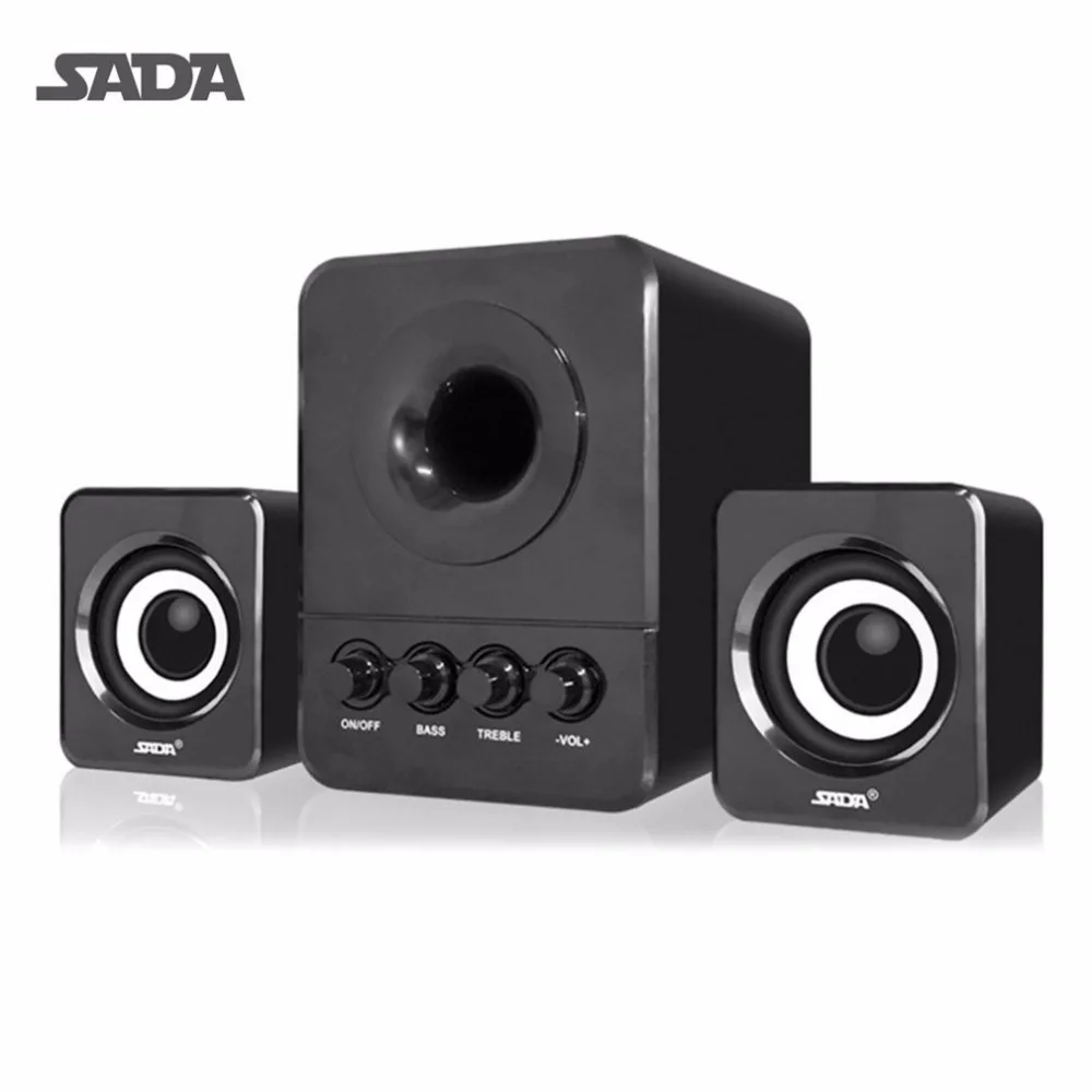 SADA проводной мини USB супер бас сабвуфер динамик 2 1 3 канальный Компьютерные