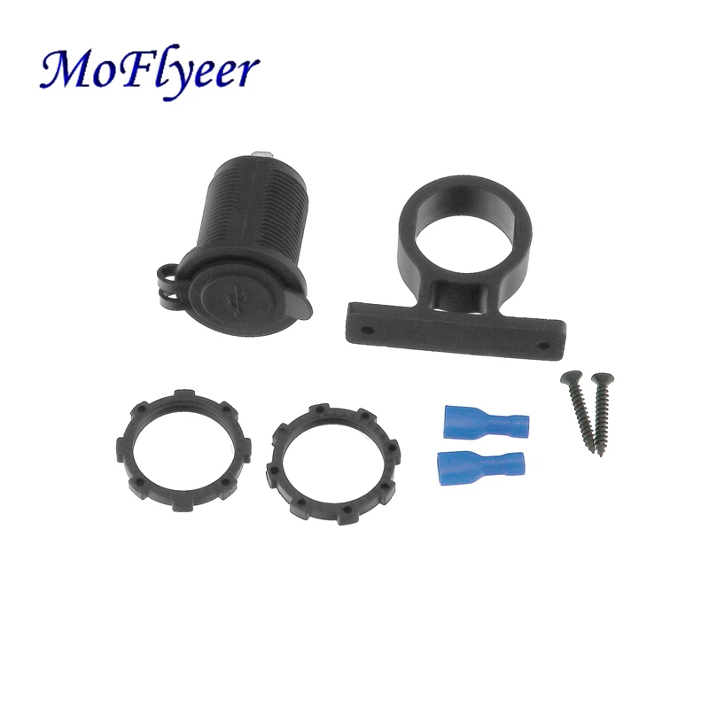 MoFlyeer 12V Dual USB Car Motorcycle Charger Socket Splitter Power Adapter Mobile Phone Charge Waterproof | Автомобили и