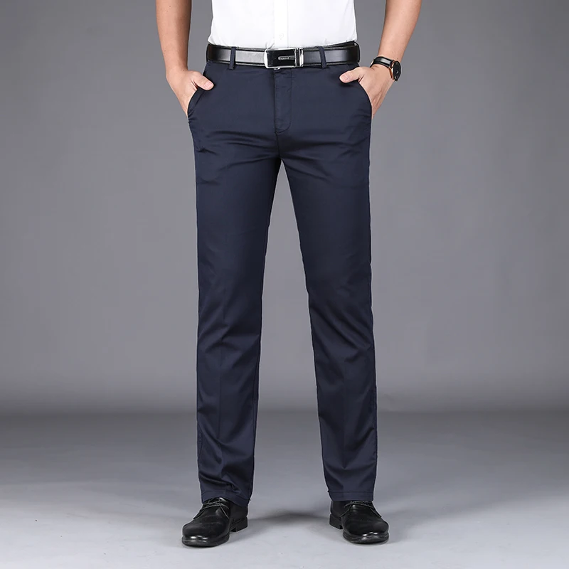 Весенне-летние тонкие мужские штаны брендовая одежда хлопковые прямые брюки