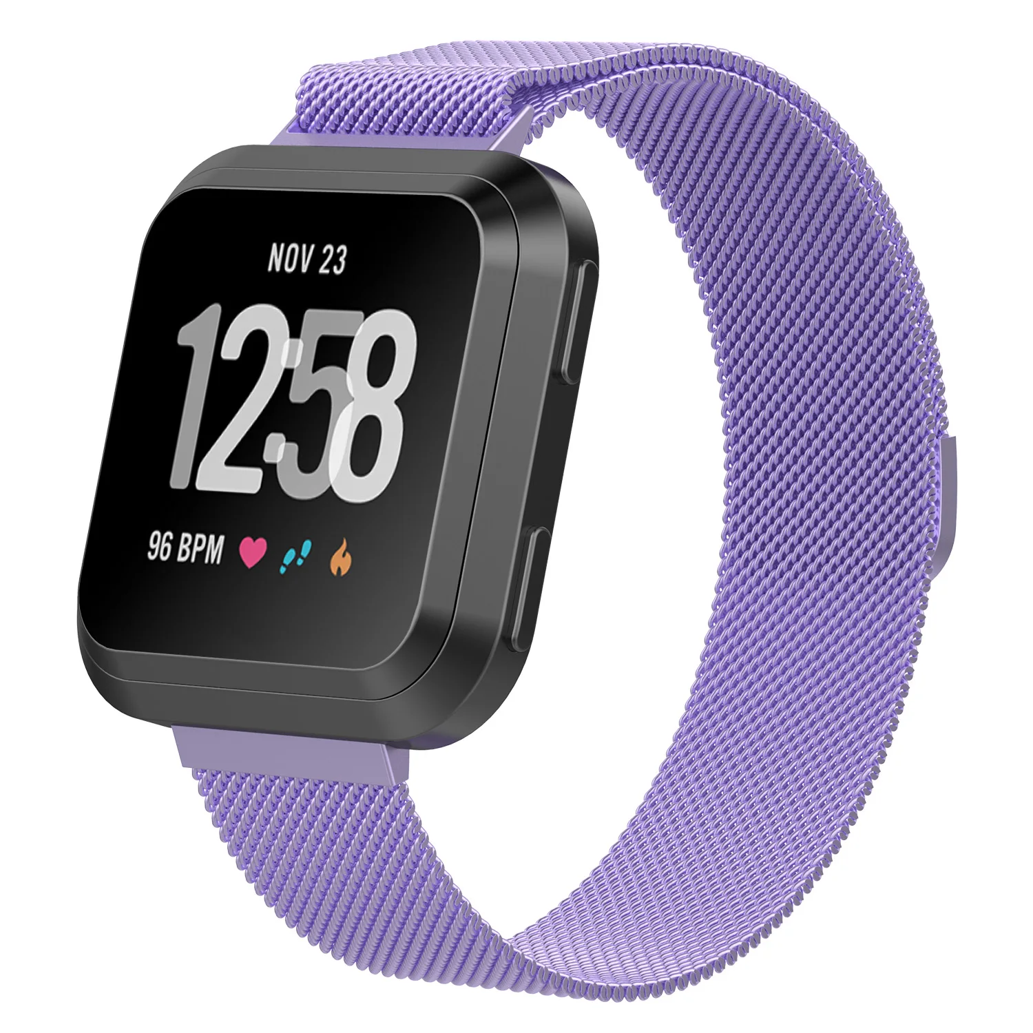 Запястье ремешок для Fitbit Versa металлическая Миланский магнитные Петля
