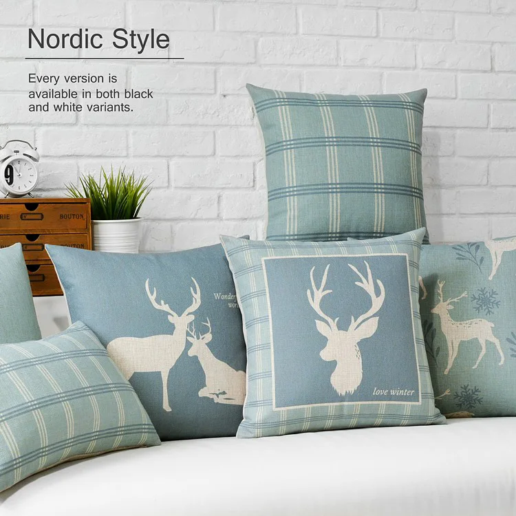 Синяя искусственная Скандинавская пасторальная наволочка для дивана подушки |