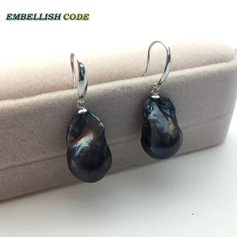 Набор сережек-крючков черного цвета ожерелье браслет висячие серьги большой