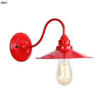 iwhd loft style retro led wall light fixtures bedroom living room red metal vintage wall lamp sconce wandlampen applique murale