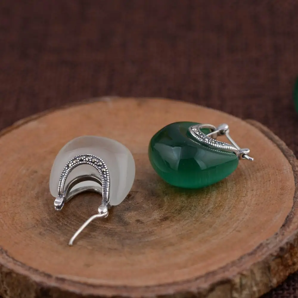 Женские серьги гвоздики из серебра 925 пробы с опалом|earings|earrings strawberryearrings horse |