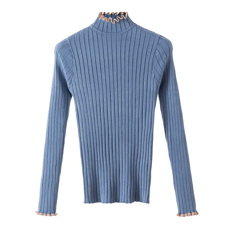 Зима для женщин свитеры 2019 повседневное Мода Новый Водолазка с длинным рукавом