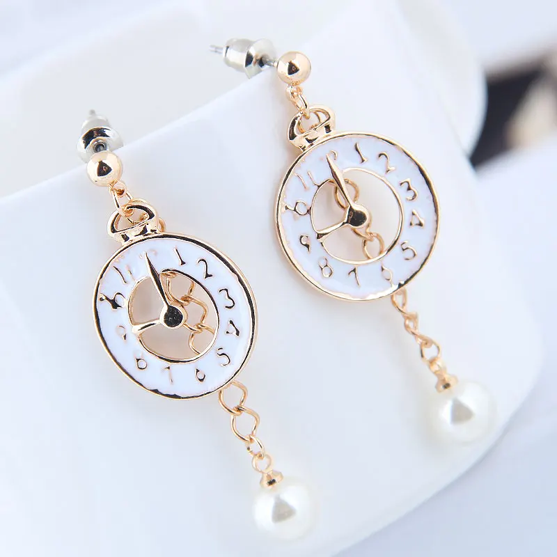 Женские серьги с эмалью элегантные из металлического сплава масляной краской