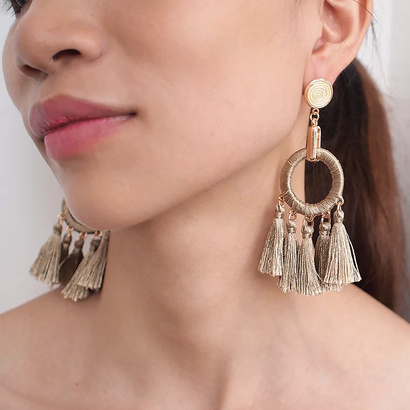 Женские богемные серьги с кисточками MANILAI модные ювелирные изделия ручной работы