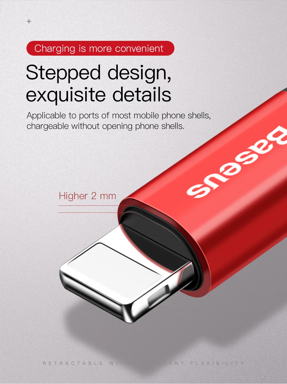 Baseus пружинный USB кабель для iPhone зарядное устройство Быстрая зарядка кабель для передачи данных USB для укладки автомобиля для хранения провода для iPhone X 8 7 6 6s