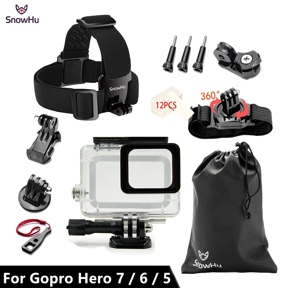 Аксессуары snowhu для Gopro набор для Gopro hero 7 6 5 водонепроницаемый чехол защитная рамка монопод для Go pro 7/6/5 GS73