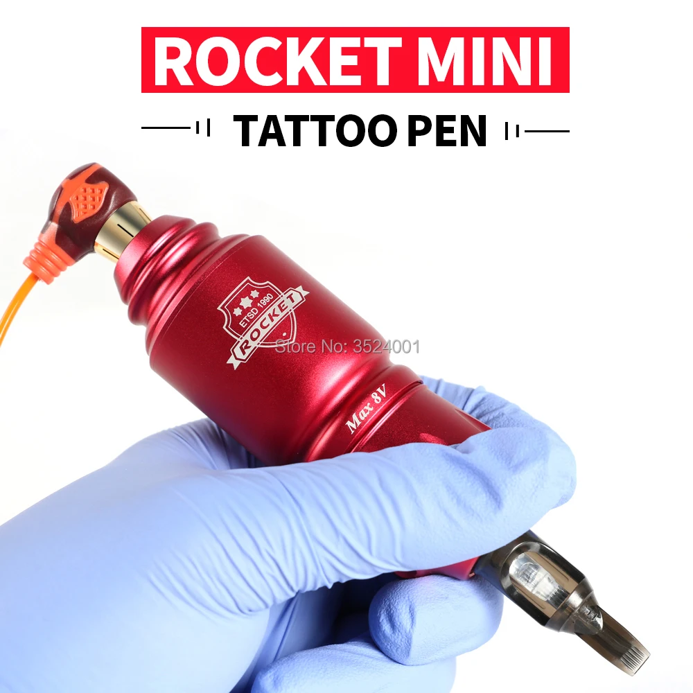 Полный профессиональный набор тату-машин Rocket Mini автоматическая ручка для татуировки серебряного цвета источник питания для тату треугольная педаль