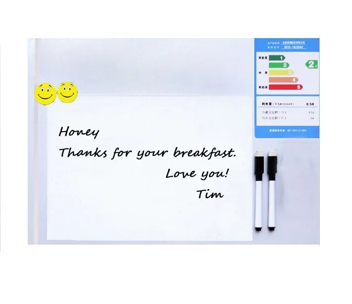 A4 Size Magnetic Whiteboard for Fridge 2 Marker Pens Erasable Kitchen Small Message Boards Writing Pad Dry Eraser Sticker Vinyl | Мобильные