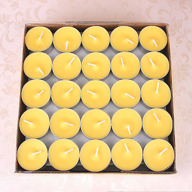 100 Pcs yellow 4hour Китайский чайный светильник-свеча, романтические поставки, рождественские канделы Velas cumconce Os, красные, желтые, счастливые вечерние WZE022 - Цвет: 100 Pcs yellow 4hour