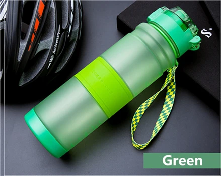 Green Спортивные Бутылки для воды прямой напиток моя бутылка для воды 380/500/700/1000 мл Портативный герметичные Пластик посуда Тритан без добавления бисфенола А - Цвет: Green