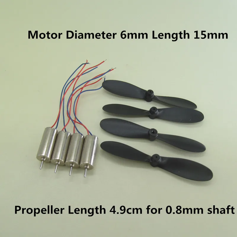 

Mini 615 Diameter 6mm Length 15mm 6*15 / 0.8mm 3.7V Motor Coreless 4.9cm 49mm Props R/C Toys DIY Drone Quadcopter Rc Spare Parts