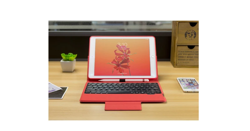 Bluetooth клавиатура чехол для нового iPad 9,7 дюймов, Премиум чехол из тонкой кожи Folio Cover-7 цветов с подсветкой с держателем карандаша