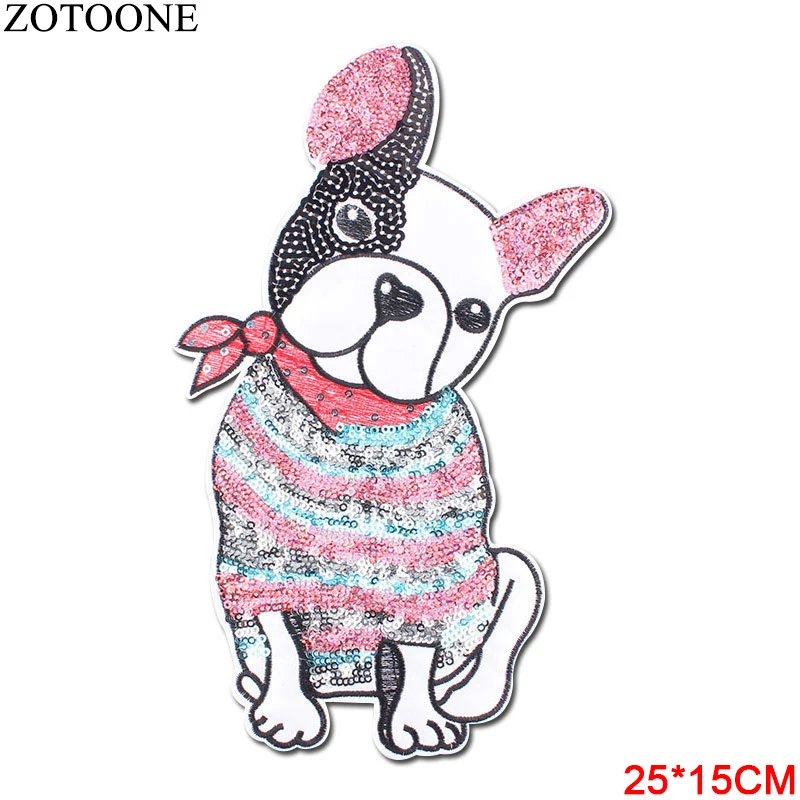ZOTOONE платье с блестками и большим собака 25*15 см нашивки на одежду куртки футболка