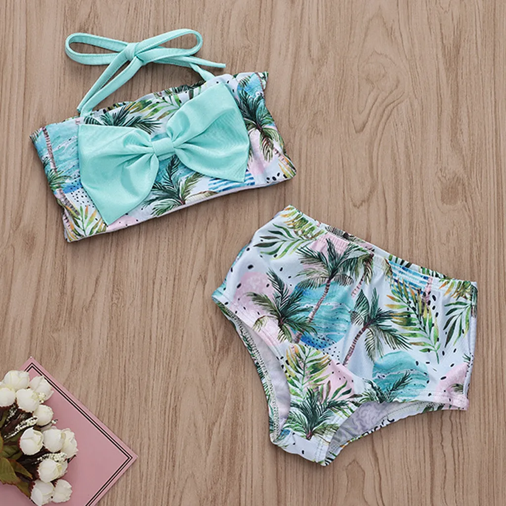 2019 детские купальные костюмы с принтом для маленьких девочек летние купальники