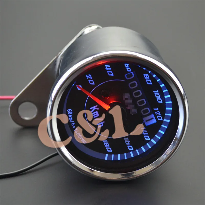 Тахометр для мотоцикла с черной поверхностью + спидометр 0 кронштейном