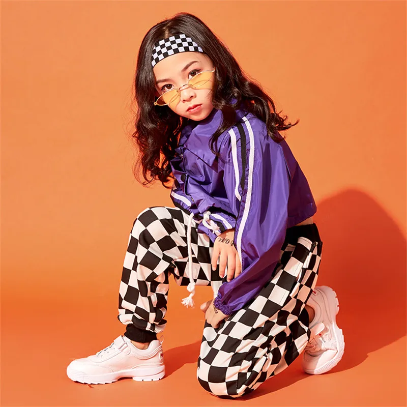 Kids Hip Hop Jazz Dance Costumes Set Fashion Stage Wear Outfits Teenage Girls Crop Jacket Pant Vest 110-160cm |
