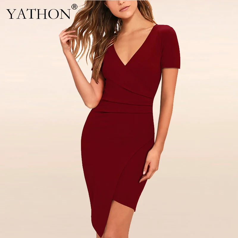 Yathon женские Повседневное коктейльное вечерние Bodycon Платья для женщин Элегантный