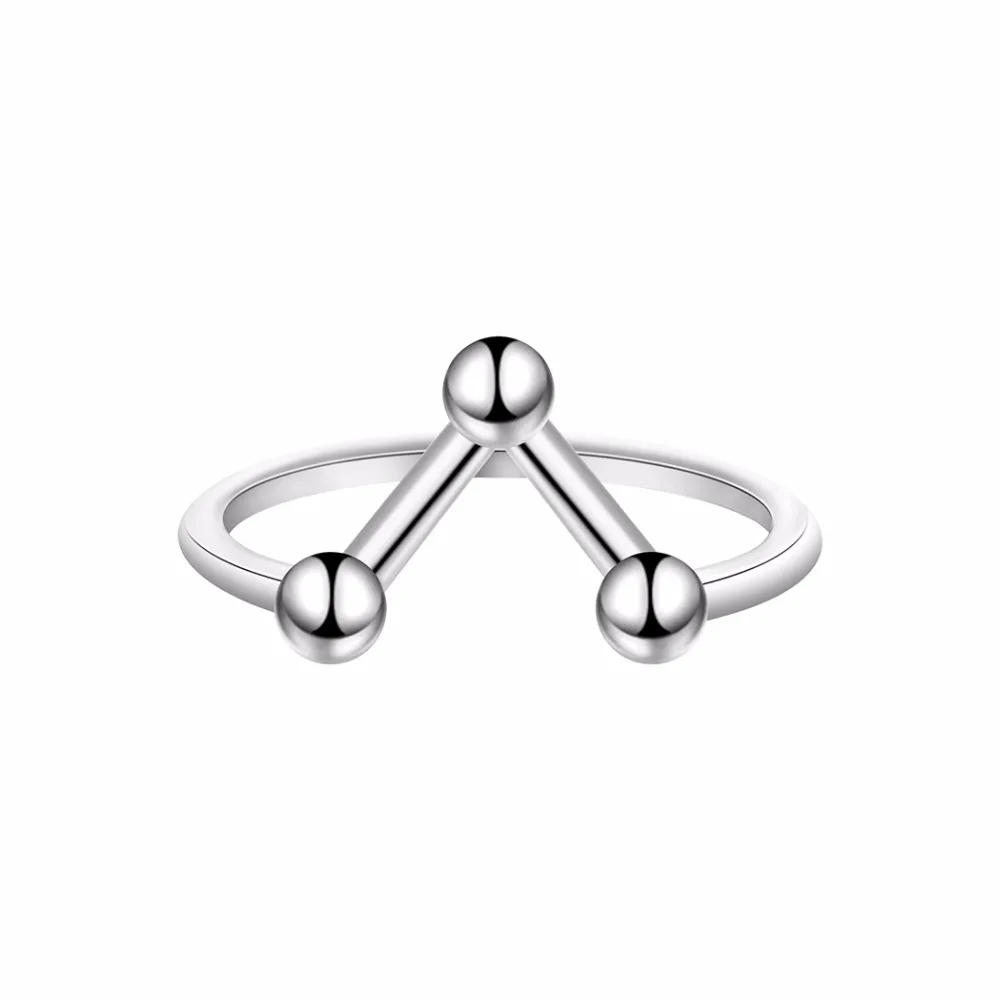 Женское геометрическое кольцо Chandler Molecule из полигонального сплава с шевроном V оптовая продажа|Кольца для