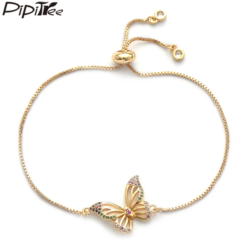 Женский браслет Pipitree очаровательные браслеты из меди и золота с фианитами