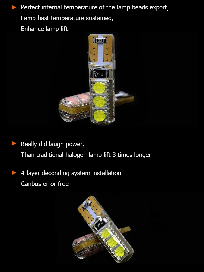 2шт Canbus T10 W5W Plasma светодиодный габаритный фонарь стояночный светильник лампа для
