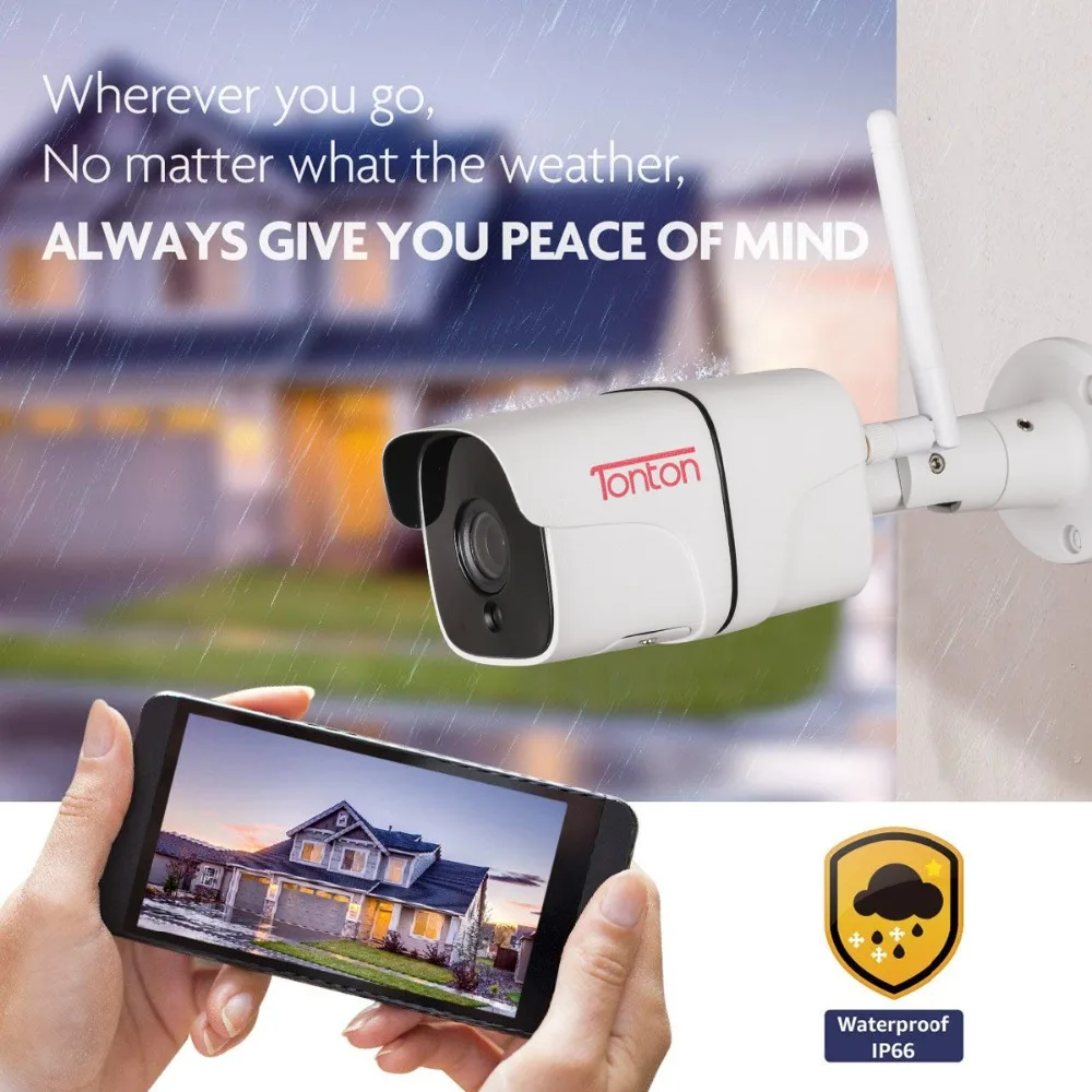 Тонтон 1080 P Wi-Fi IP Камера Onvif двухстороннее аудио 2.0MP открытый Водонепроницаемый Беспроводной безопасности Камера P2P пуля Камера Ночное видение