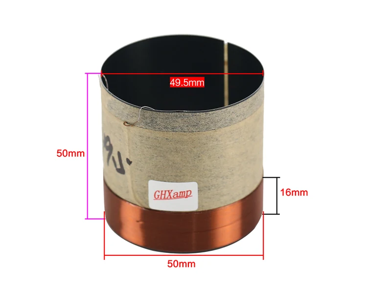 GHXAMP 49,5 Бас Звуковая катушка круглая медь 6.8OHM два слоя черный алюминий диаметр 49,5 мм НЧ динамик звуковая катушка аксессуары