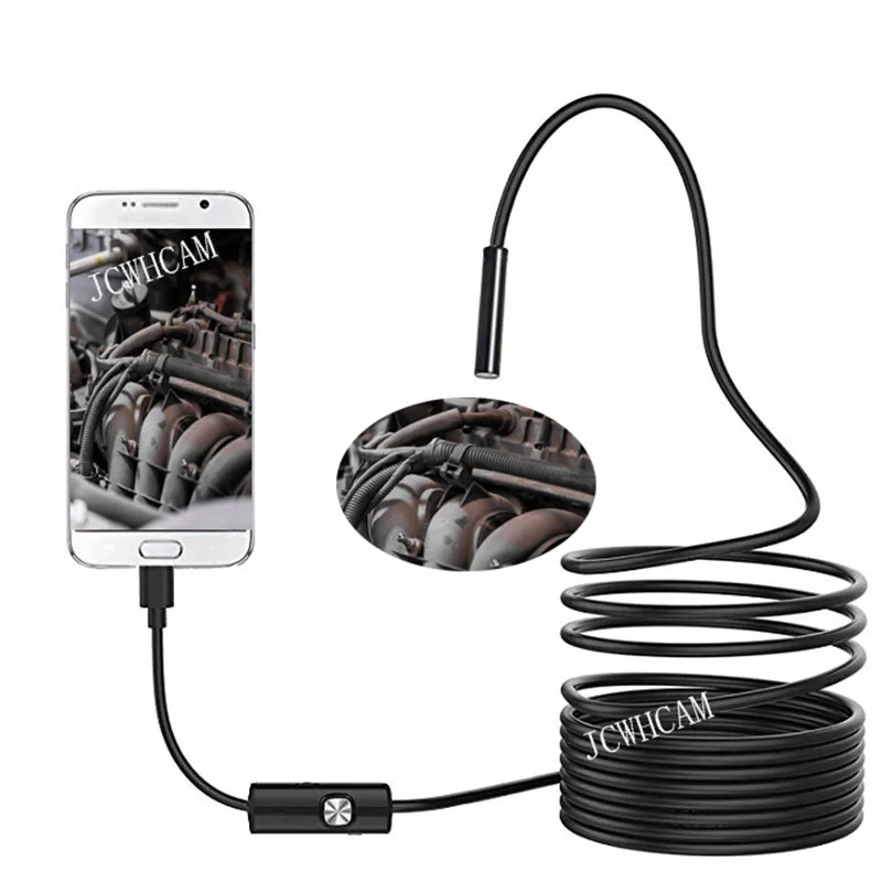 Borescopes PC Android телефон USB эндоскоп камера 5 мм/7 мм объектив Змея мягкий кабель