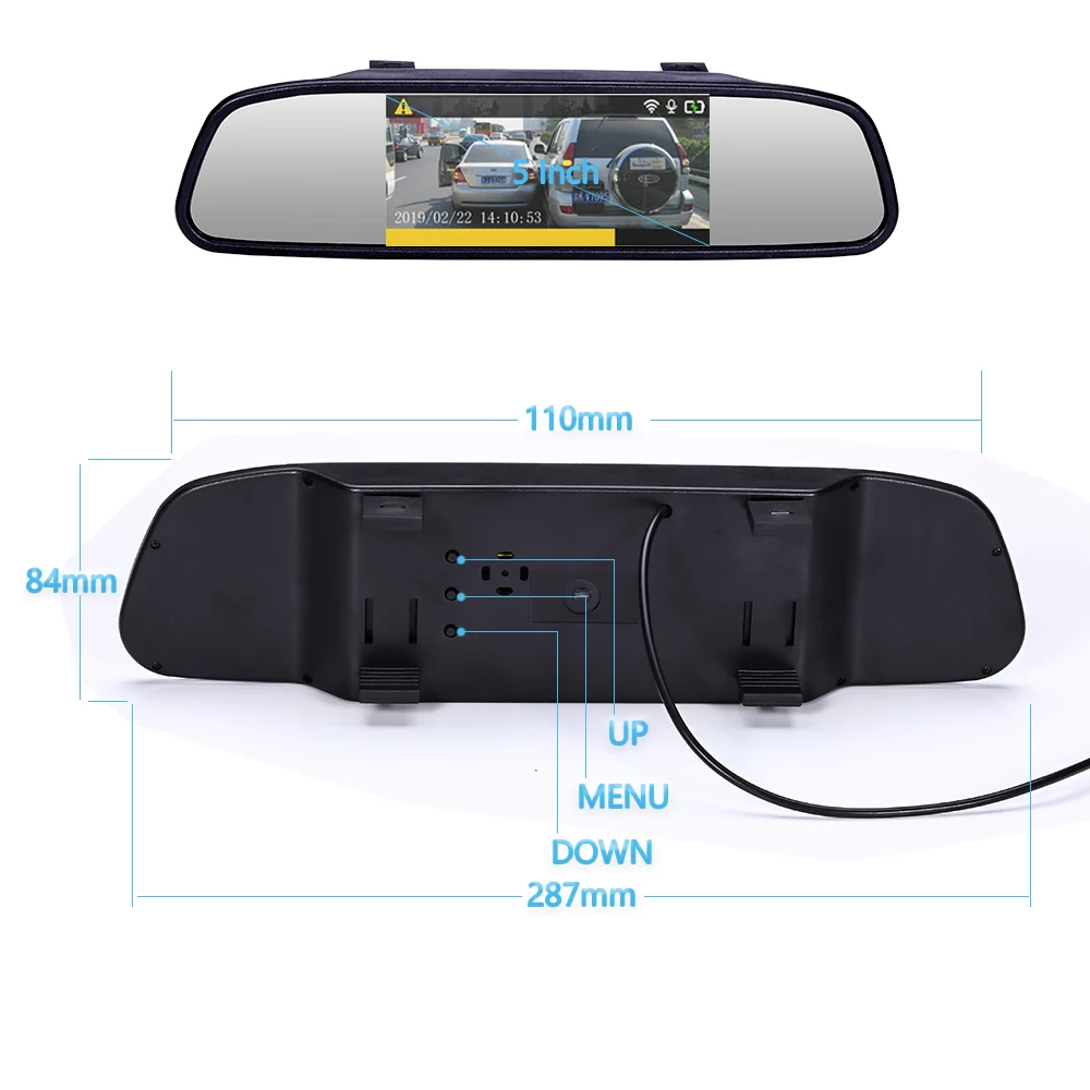 Blueskysea Автомобильная камера беспроводная 5 &quotTFT lcd зеркальный монитор ночного
