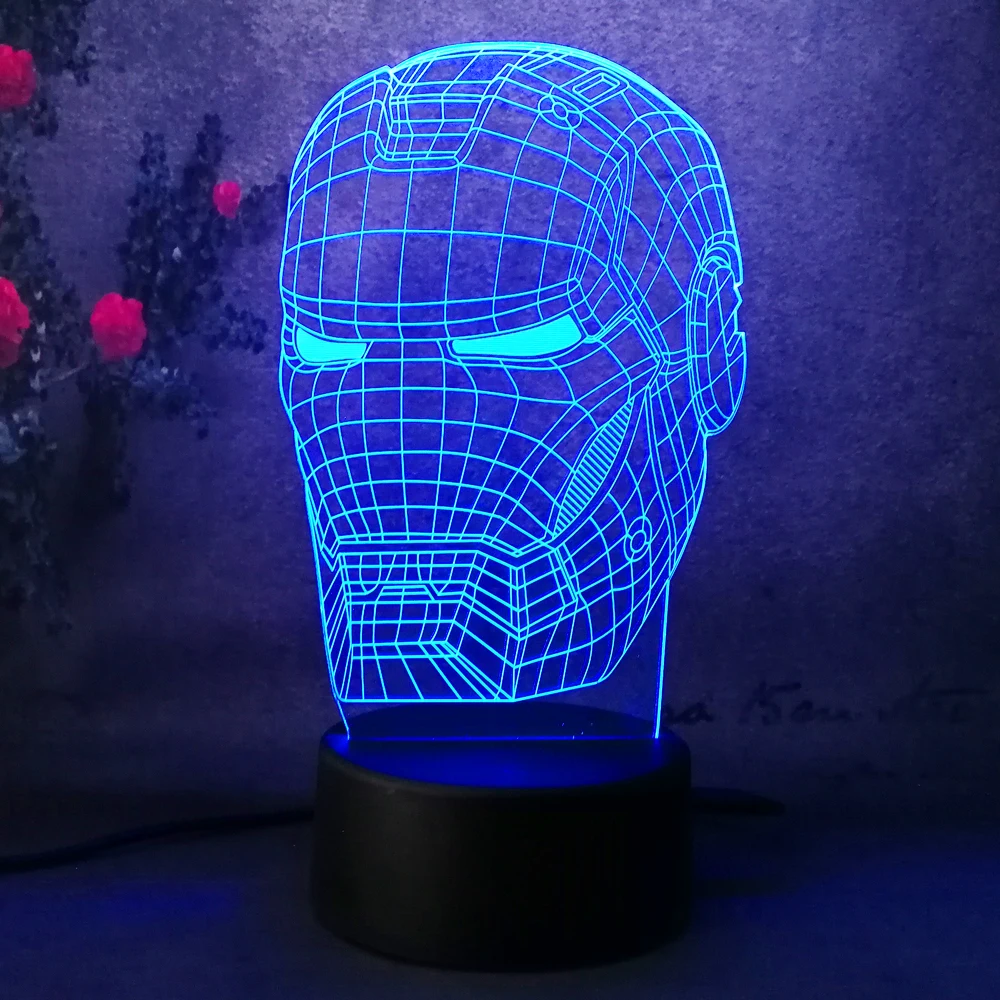 3D Железный человек Marvel Lava ночник настольная лампа RC Touch 7 цветов современный