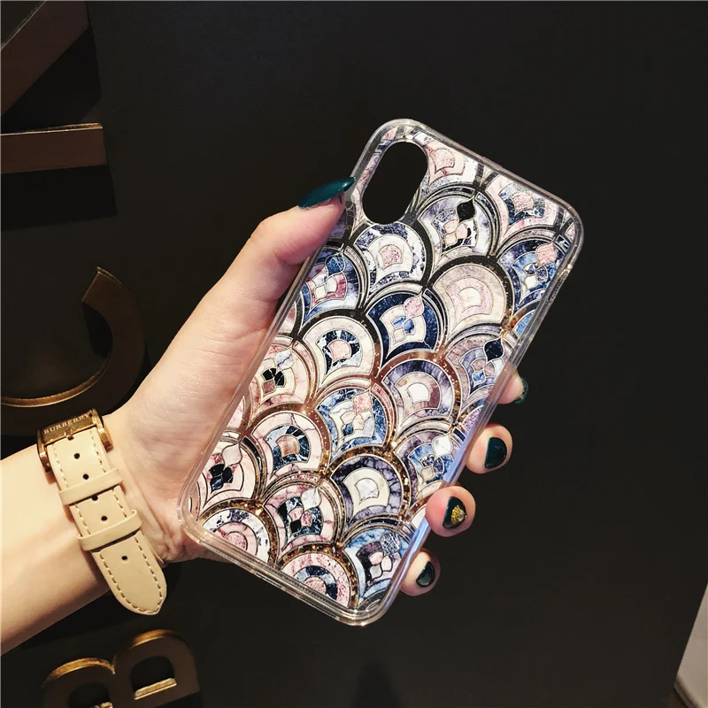 Роскошный абстрактный Тотем зыбучие пески чехол для iphone 11 pro X XS Max XR динамический Жидкий чехол сверкающий с блестками для iphone 6 6s 7 8 plus
