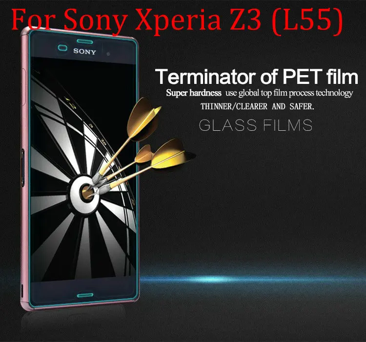 Закаленное защитное стекло для Sony Xperia Z3 (dual) L55 L55T D6603 D6643 | Мобильные телефоны и