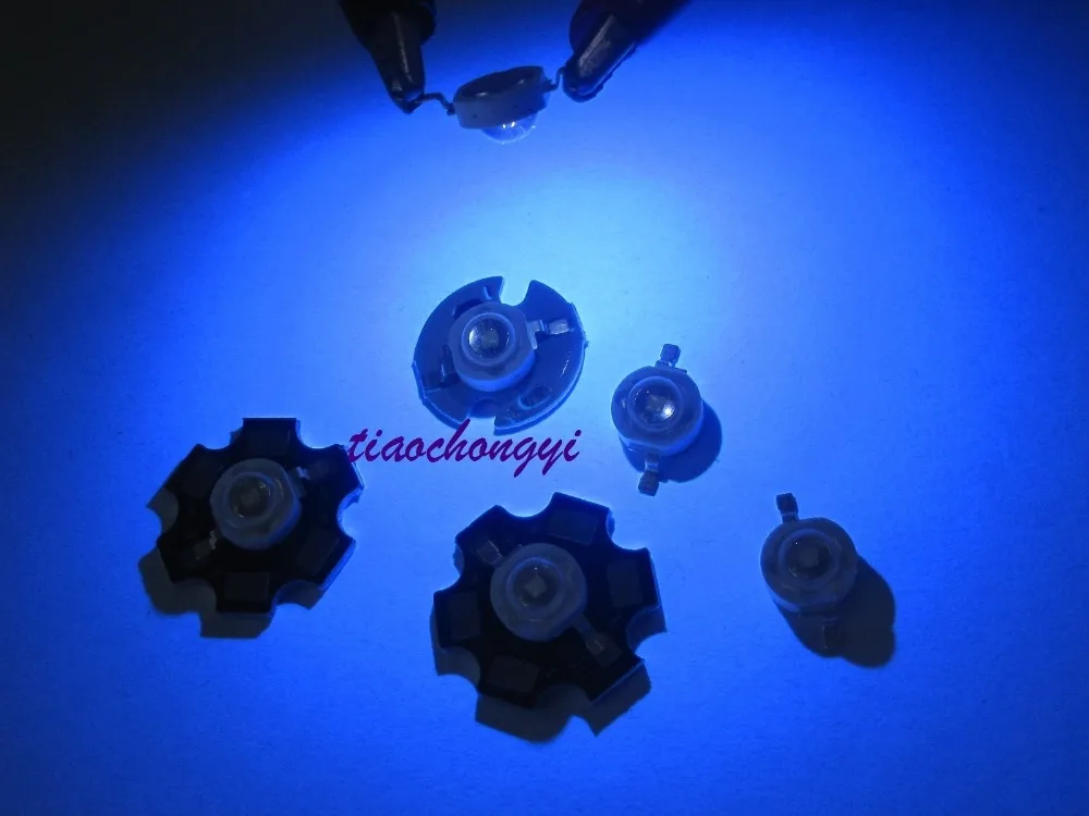 

1 10 20 50 100pcs 3W High Power UV ultraviolet 365nm-370nm LED Lamp Light