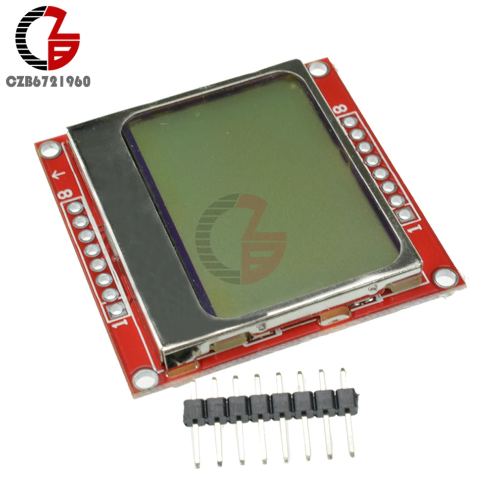 84x48 ЖК-дисплей белого и синего цвета с подсветкой модуль адаптера PCB для Arduino Nokia 5110