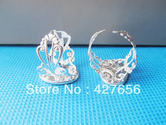 Пустые кольца с полым цветком Овальные 13 х18 мм 10 шт.|blank ring|cameo cabochonaccessories jewelry |