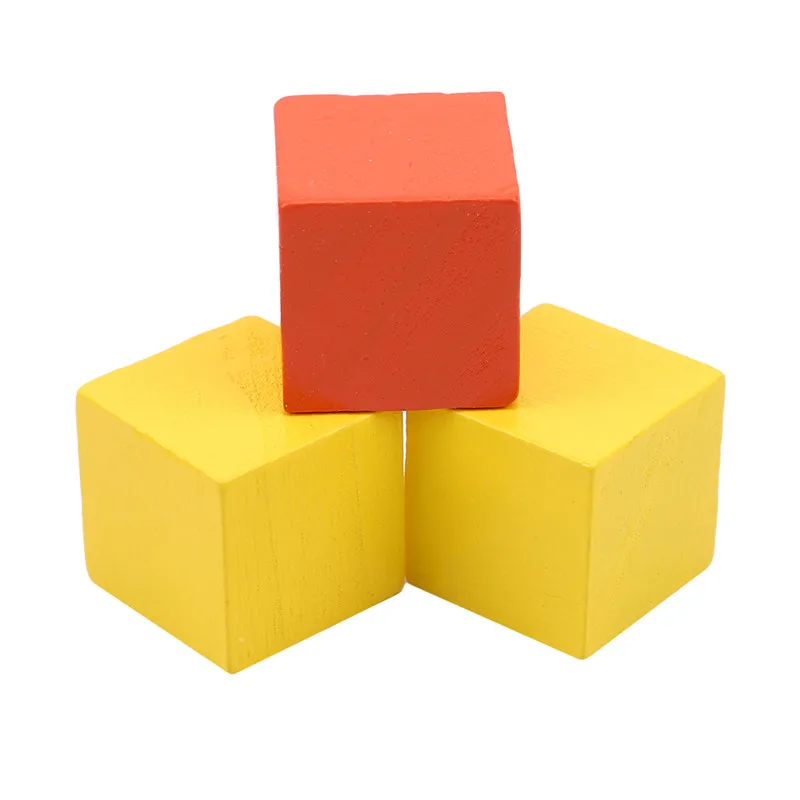 100 pcs/set Wooden Cubic Brick Game Cubes DIY Color Blocks Set Toys Educational For Baby Children Square | Игрушки и хобби