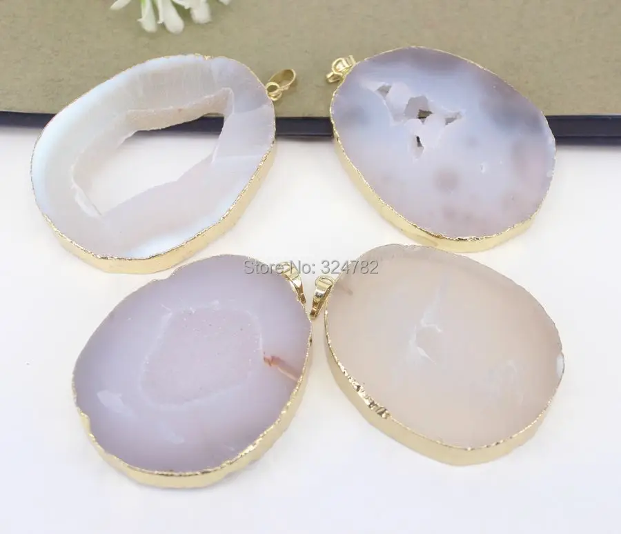 5 шт. Натуральный Druzy Geode камень подвеска бисер натурального цвета для