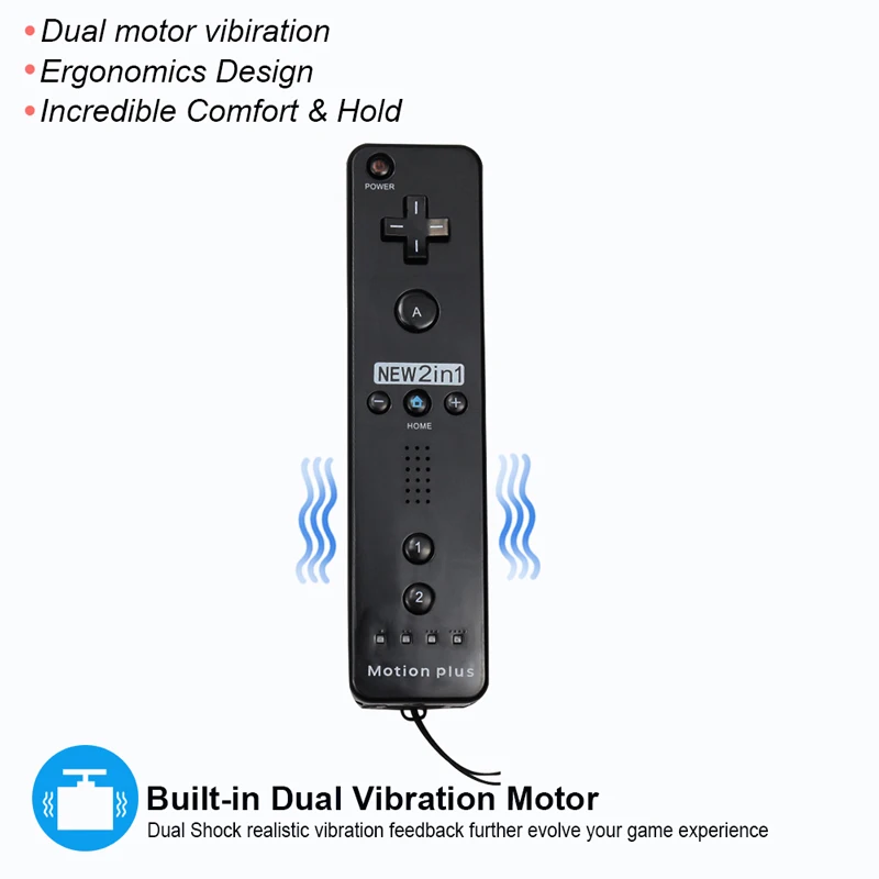 Для Nintendo для Wii беспроводной пульт дистанционного управления Встроенный Motion Plus +