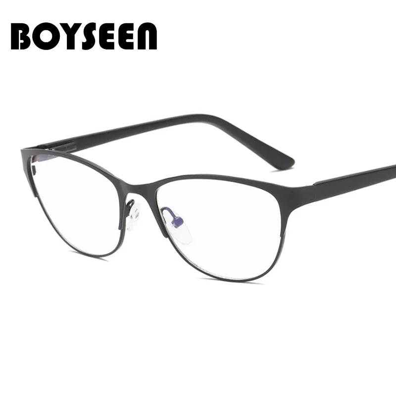 BOYSEEN Flat light cat eye glasses computer eye protection flat mirror men and women frame glasses reading glasses 801