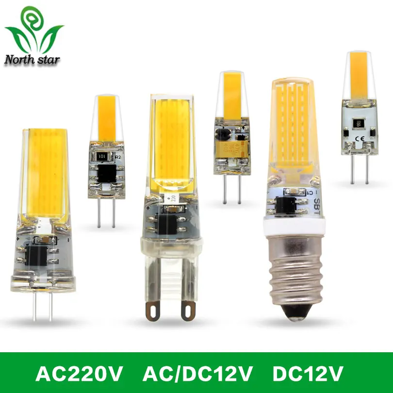 4PCS/Lot Mini LED Lamp G4 G9 E14 AC/ DC12V AC220V 6W 9W COB Bulb 360 Beam Angle Replace Halogen Chandelier Lights | Освещение