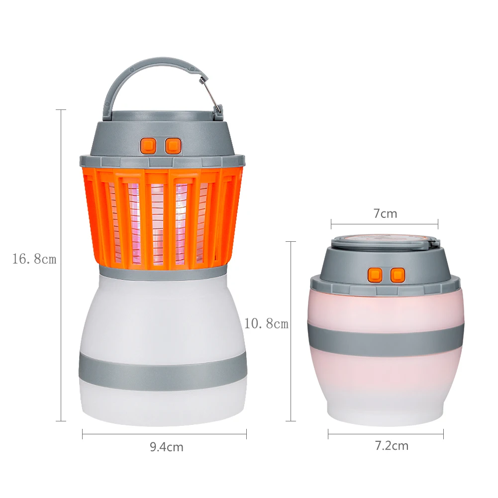 

Mosquito Killer Lamp 2 IN 1 Electronic Insect Killer UV Mosquito Trap Rechargeable Tent Lantern Bug Zapper Outdoor Camping Light
