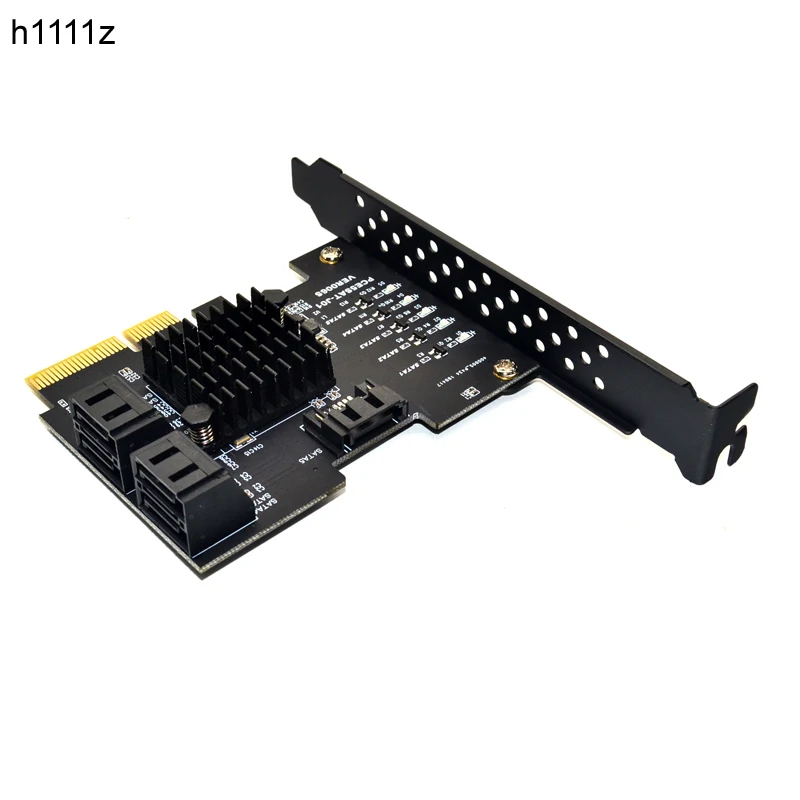 

JMS585 chip 5 ports SATA 3.0 to PCIe expansion Card 4X Gen 3 PCI express SATA Adapter SATA 3 Converter with Heatsink for HDD NEW