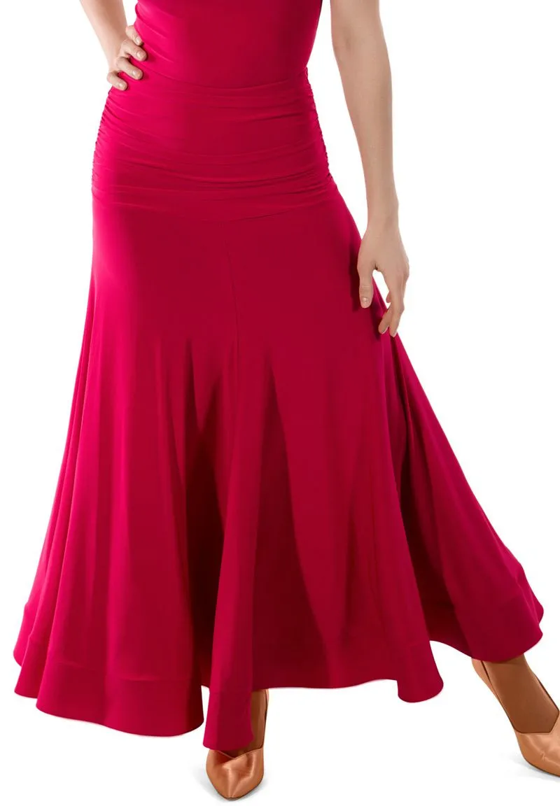 wine red Skirt Женские юбки для бальных танцев красного цвета для выступлений, стандартные юбки для фламенко черного и фиолетового цветов, одежда для девочек, длинная синяя юбка для цыганских танцев - Цвет: wine red Skirt