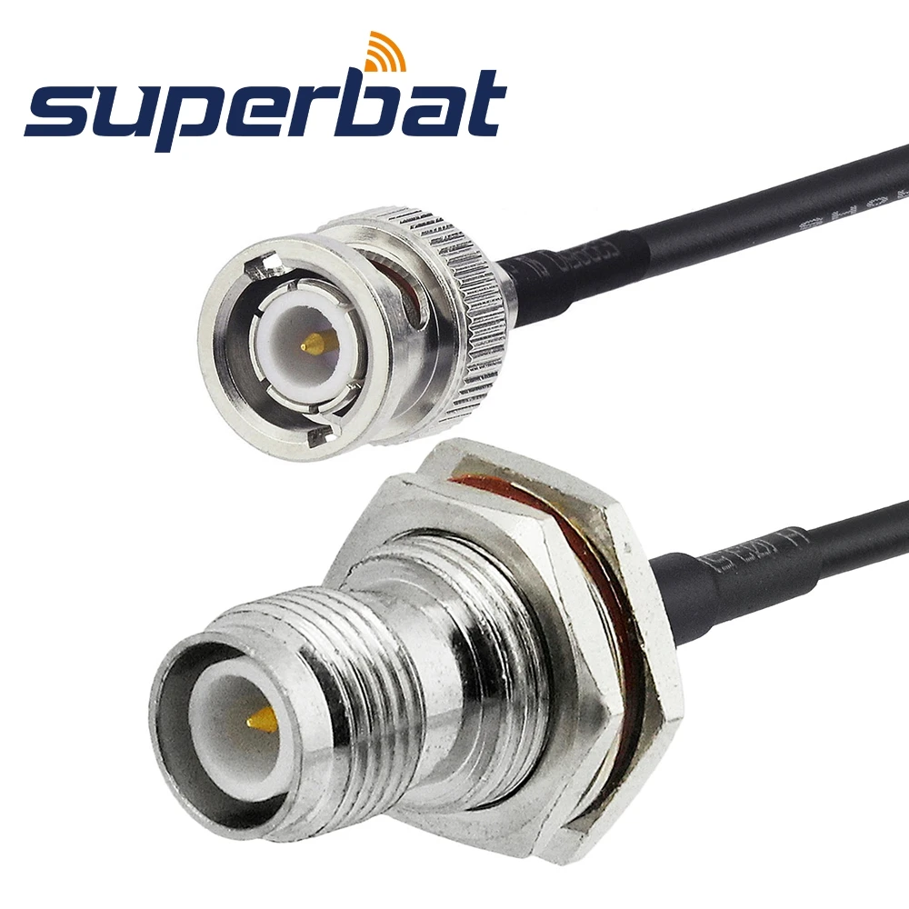 Superbat Pigtail Cable BNC Male to RP-TNC Female RG174 15cm Universal Extension Cable