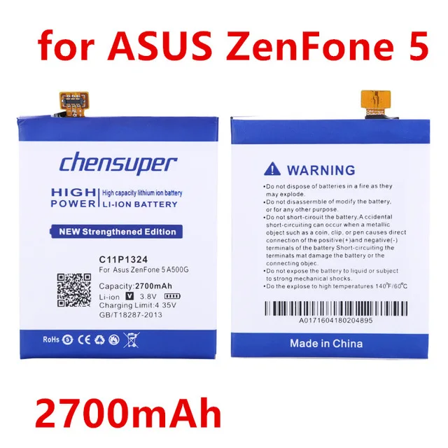 new 2700mAh cell phone battery C11P1324 for ASUS ZenFone 5 Battery A500CG A501CG A500KL A500 | Mobile Phone Batteries
